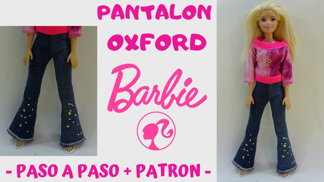 👖💜🤍🌈Aprende hacer un pantalón oxford para Barbie / manualidades en miniatura