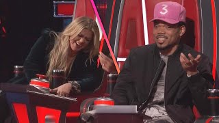 The Voice: Kelly Clarkson Nearly FALLS Out of Her Chair After Chance the Rapper's Joke!