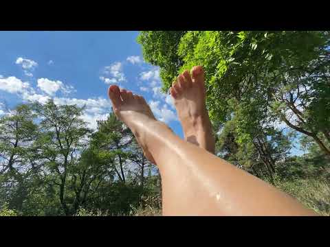 to rest in the forest barefoot. to catch the summer mood