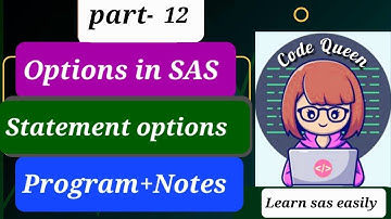 Statement options | length statement | retain statement | options in sas | #learnsas #sas