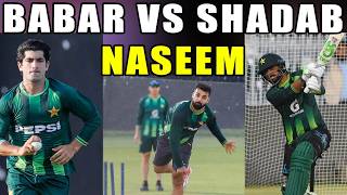 Babar Azam batting against Daniyal, Shadab Khan, Naseem shah in practice session