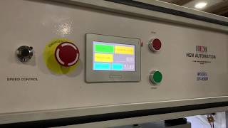 Slitting and Folding Machine for plastic caps 28mm @725 caps per minute - Hem Automation