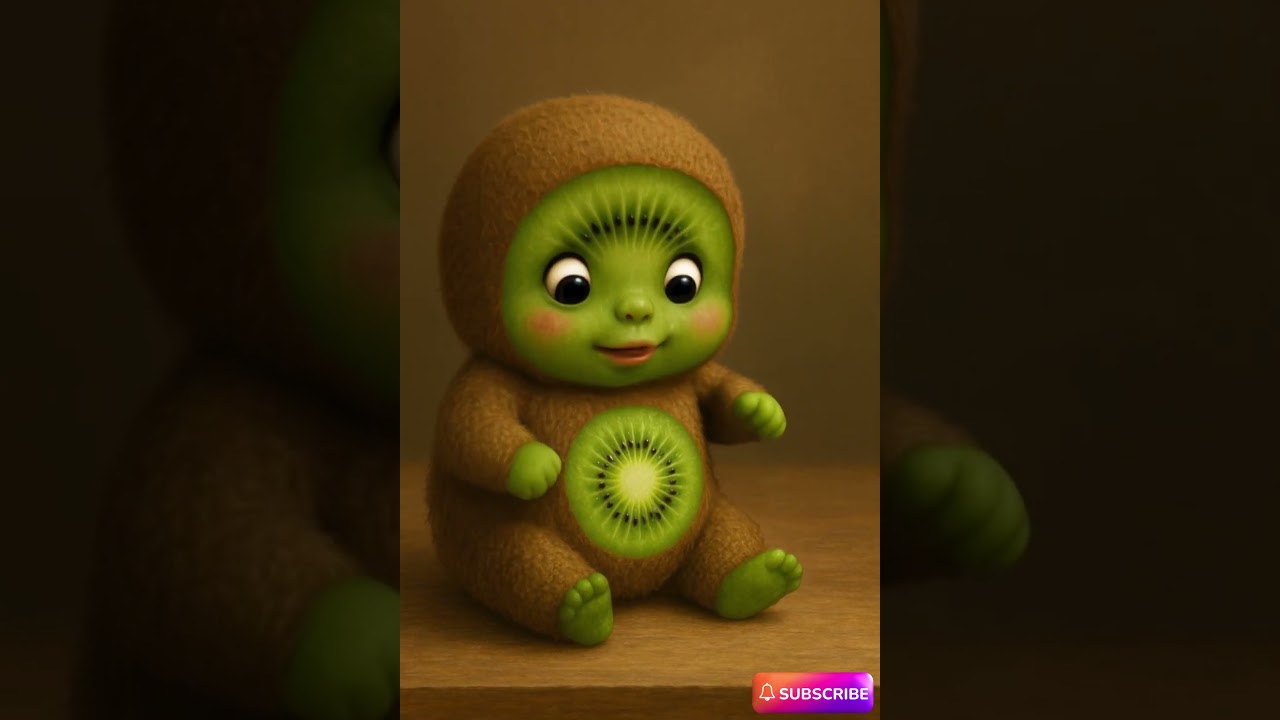 🥝 Cute Kiwi Baby Eats Kiwi from a Spoon | ASMR