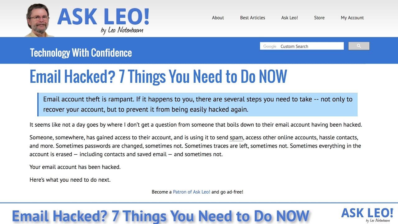 Email Hacked 7 Things You Need To Do Now Ask Leo - 