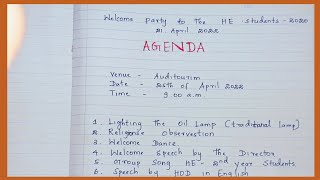 Write an Agenda || Example of Agenda | Nifty