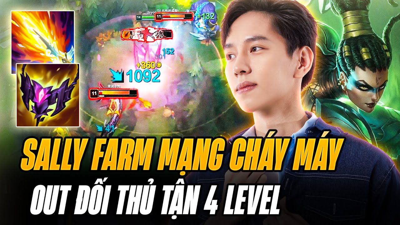 Sally Farm Mạng Gánh Team Cực Nét Out Đối Thủ 4 Level Với Combo Ngành Nidalee + Renekton