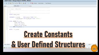 3.How to create Constants & User Defined Structures in SAP ABAP Report  #abap #usefultips