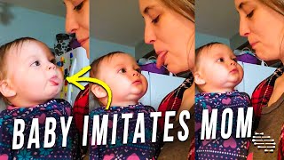Precious Baby Imitates Her Moms Tongue Movement