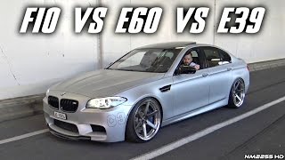 BMW M5 F10 vs. E60 vs. E39 Exhaust SOUND Comparison! - Revs & Accelerations!