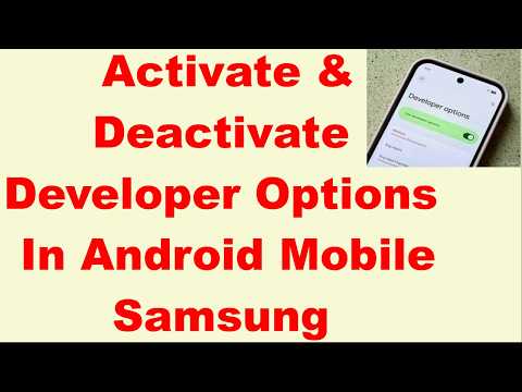 Activate & Deactivate Developer Options In Android Mobile Samsung