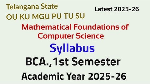 Mathematical Foundations of Computer Science| Syllabus 2025-26| BCA 1st semester |OU KU MGU PU TU SU