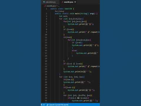 Swastik pattern | Java | Pattern #java #patterns #swastik #learnjava # ...