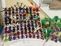 Massive Marvel Lego backlog builds and displayed plus the 90 minifig grandstand of figs!