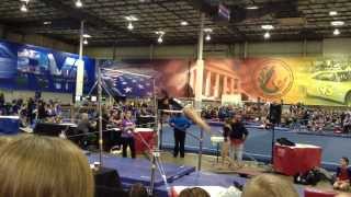 Hayley Bourne Jerrell Steele Invitational Xcel Silver Bars 9.350 2nd Place 1/11/14