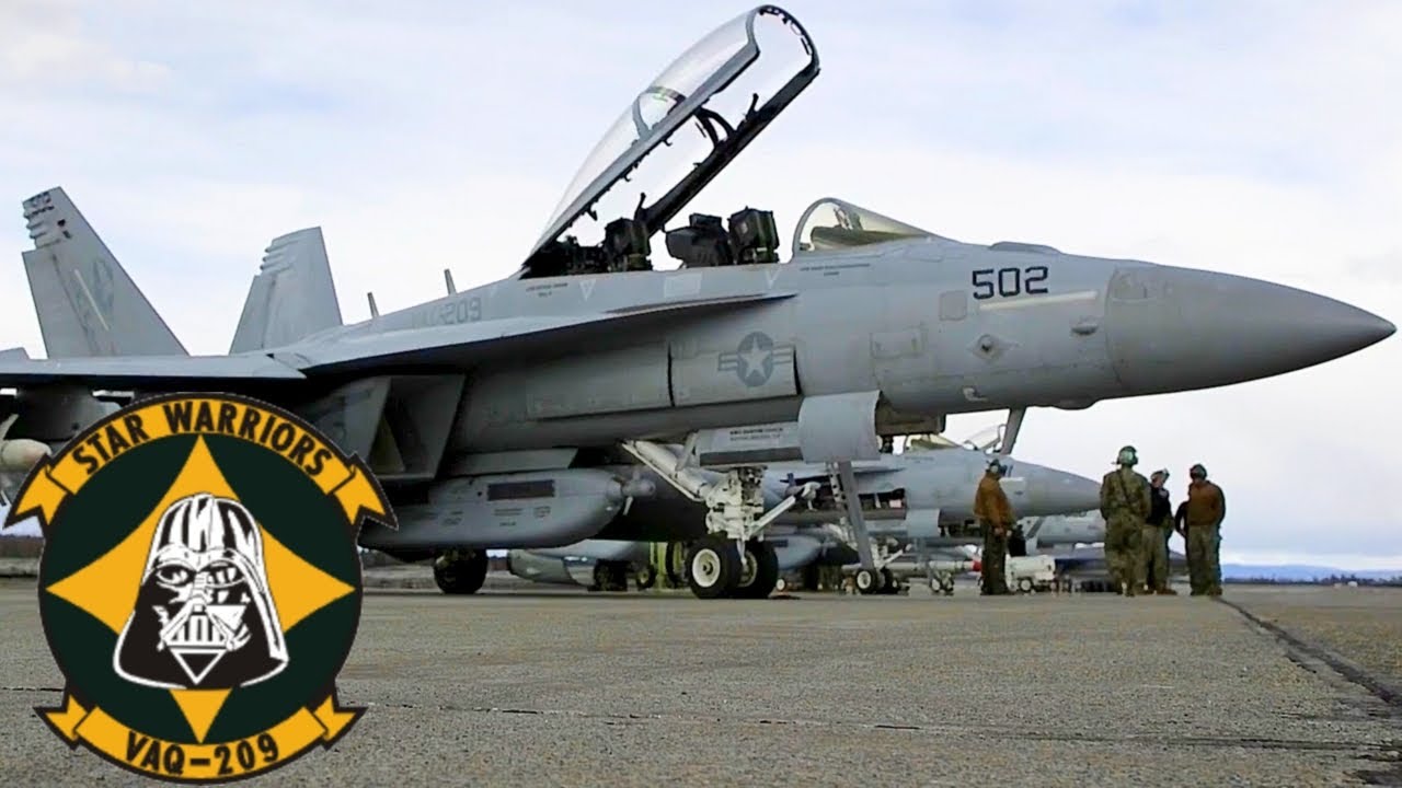 Star Warriors. US Navy EA-18G Growler electronic warfare aircraft