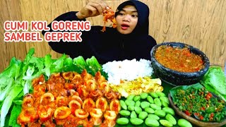 SUNGGUH NGEUNAH‼️CUMI KOL GORENG SAMBAL GEPREK PENCOK KACANG PANJANG LALAPAN PETE,SELADA