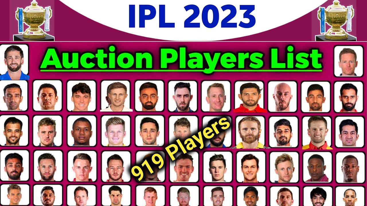 IPL 2023 - OFFICIAL 991 AUCTION PLAYERS LIST FOR THE IPL 2023 MINI AUCTION || All Country Players