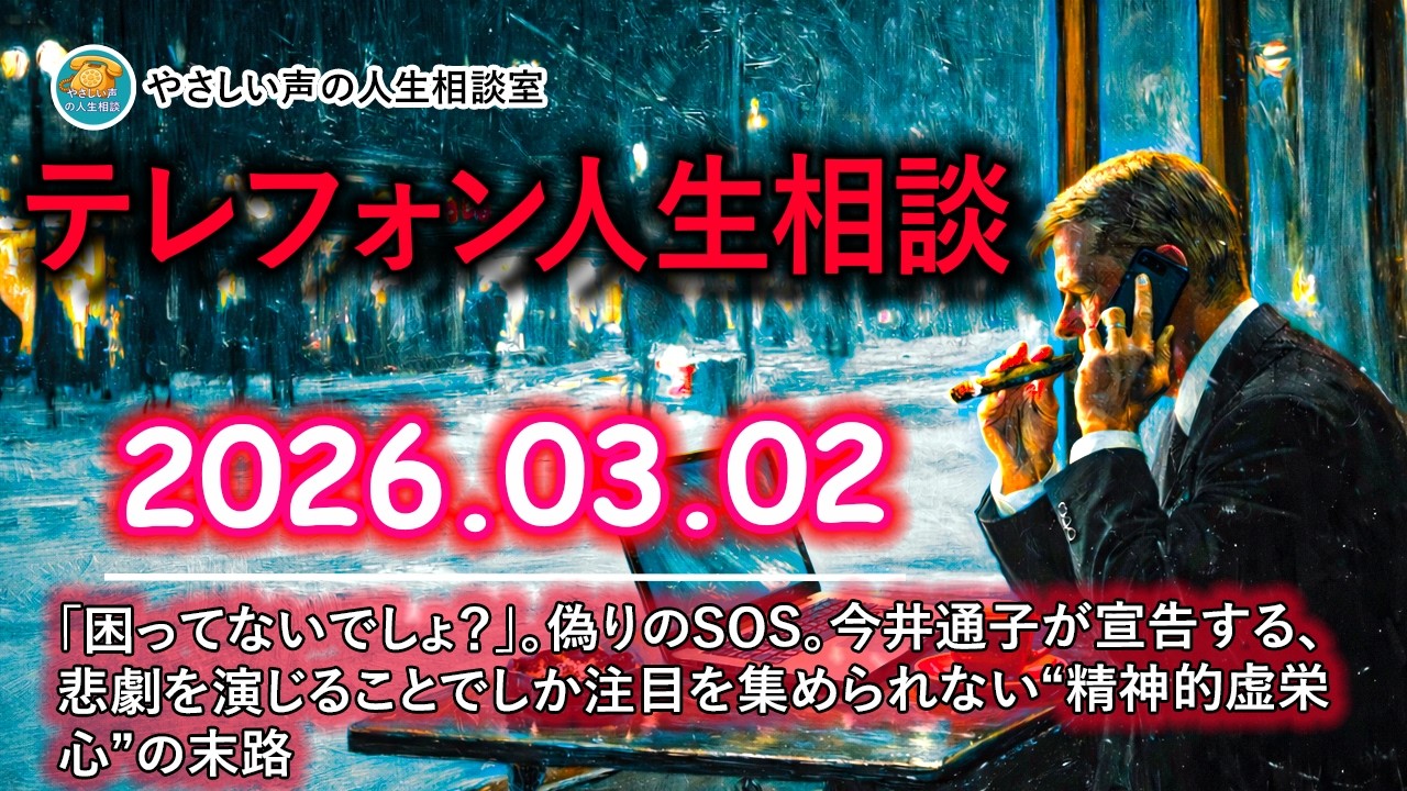 【テレフォン人生相談 🎙️】「困ってないでしょ？」。偽りのSOS。今井通子が宣告する、悲劇を演じることでしか注目を集められない“精神的虚栄心”の末路