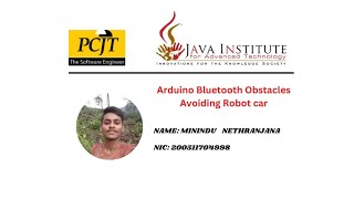 #javainstitute |Obstacle avoiding Robot | #arduino | Arduino Bluetooth Car| #Minindu_Nethranjana
