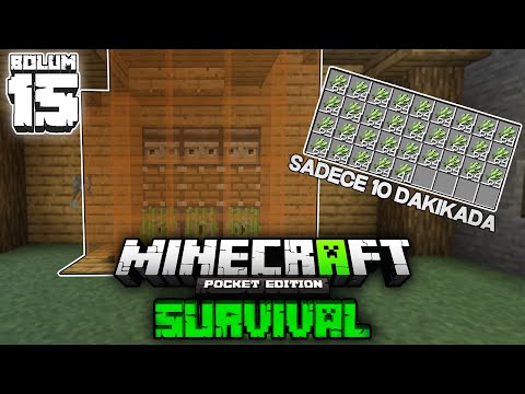 AŞIRI VERİMLİ ŞEKER KAMIŞI FARMI!!! | Minecraft PE Survival | Bölüm 15