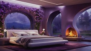 Purple Bedroom Relaxing Rain Sound | Fireplace Wood Crackling | Studying, Concentration, Deep Sleep by 레맅LetIt - Relaxing ASMR & Music 101 views 2 months ago 8 hours