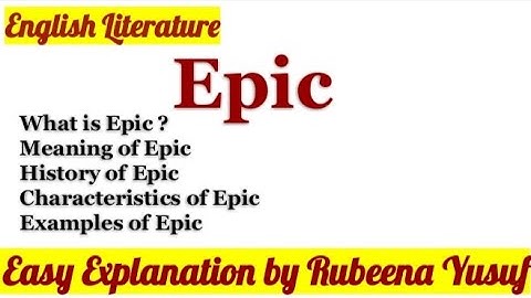 Epic in English Literature| Epic Books | Easy Explanation