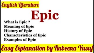 Epic in English Literature| Epic Books | Easy Explanation