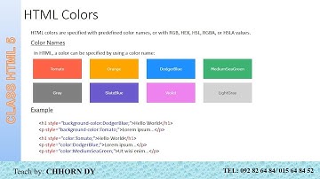 what is html command and color style css