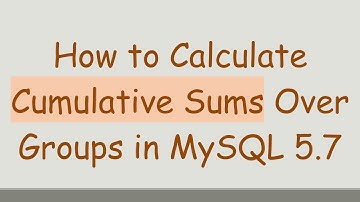 How to Calculate Cumulative Sums Over Groups in MySQL 5.7