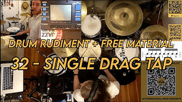 32 - Single Drag Tap - Drum Rudiments - Caio Moskalkoff