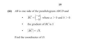 IGCSE Math - Vectors Question (March 2021 Paper 42)