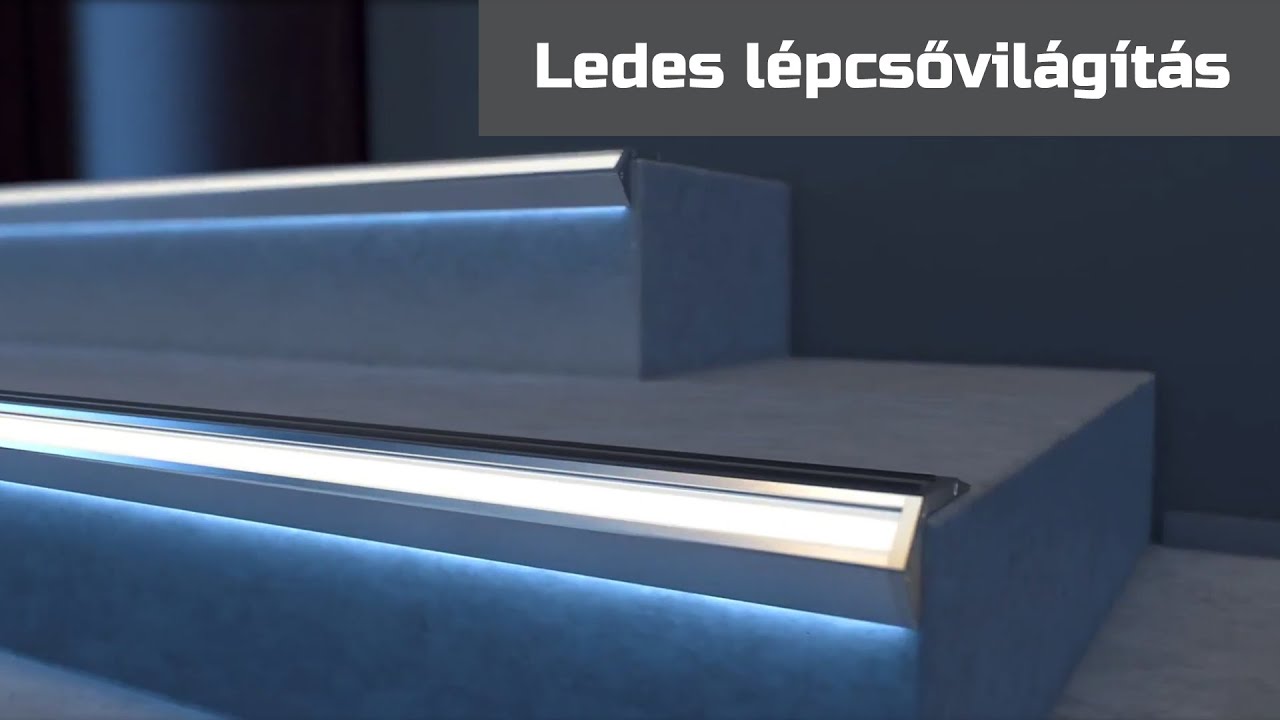 Ledes lépcsővilágítás - élvilágítás LED szalag+alu profil: Lumines Scala -  YouTube
