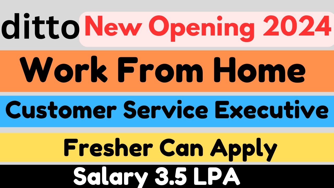 Work from Home Hiring 2024 l Customer Service Execitive l Remote Job l ...