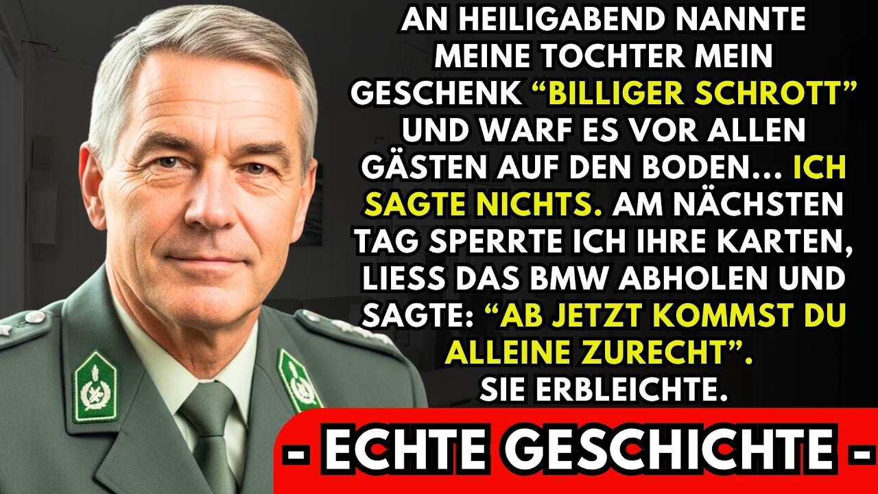 An Heiligabend, als alle achtzehn Gäste an meinem festlich gedeckten Tisch saßen, warf meine eigene Tochter die Taschenuhr meines Großvaters auf den Boden und rief: „Billiger Schrott!“ Ihr Mann...