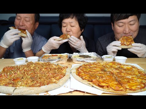 소세지와 페퍼로니 피자(Father&amp;#39;s first <strong>Pizza</strong> Mukbang! Sausage&amp;<strong>amp</strong>;Pepperoni) 먹방!- Mukbang eating show