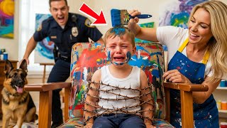 German Shepherd and Police Officer Rescue 5-Year-Old Boy Used as a 'Living Canvas' by His Stepmother