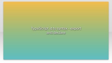 TypeScript .d.ts syntax - export and declare