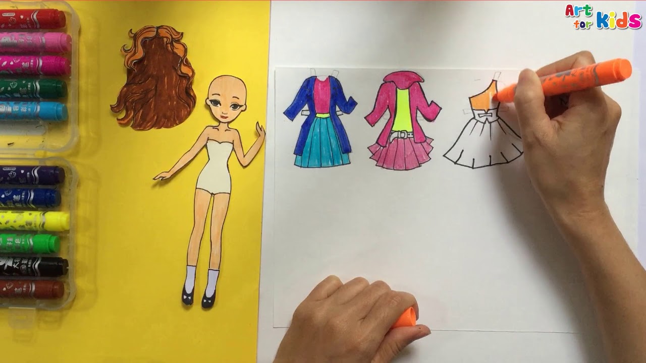 How to make dresses for paper doll Art for kids YouTube