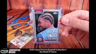 2026 Topps Chrome Baseball Hobby Box 4 Box Break #1