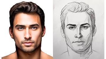 Complete Shading Process of a Face in Real Time, Pencil Drawing step by step