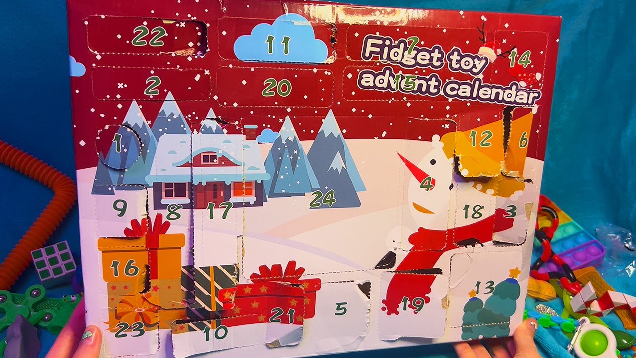 ASMR Mystery Fidget Calendar Unboxing (Whispered)