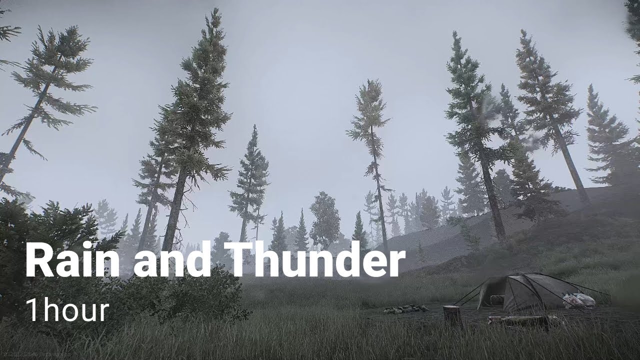 Rain with Thunder Sounds : Escape from Tarkov - One Hours / Game Ambience ASMR
