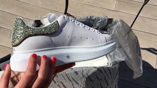 white and silver glitter alexander mcqueen's