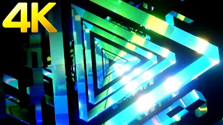 4K OLED Abstract Triangle Tunnel  Blue Color TV Screensaver Saver loop Background no sound