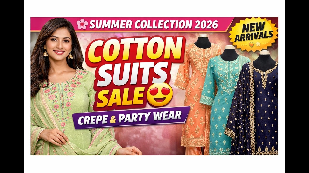 New Summer Collection 2026 🌸 Cotton Suits, Crepe Suits & Party Wear | Latest Designer Suits Sale