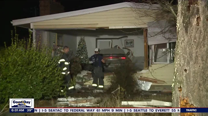 Car crashes through Seattle home, lands next to the Christmas tree | FOX 13 Seattle