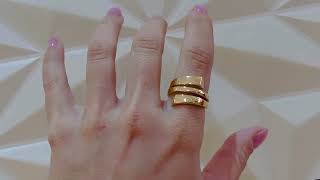 Vídeo: Anillo Tribanda Cuadrada Oro Amarillo