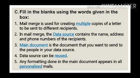 COMPUTER CL  6 WORD PROCESSOR MAIL MERGE PART II