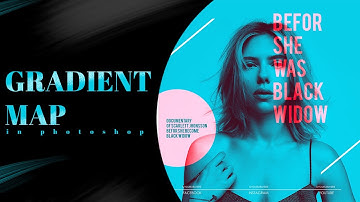 Create a Duotone Photoshop Effect FAST! with Gradient Map(Black Widow Poster Design)#graphicdesign
