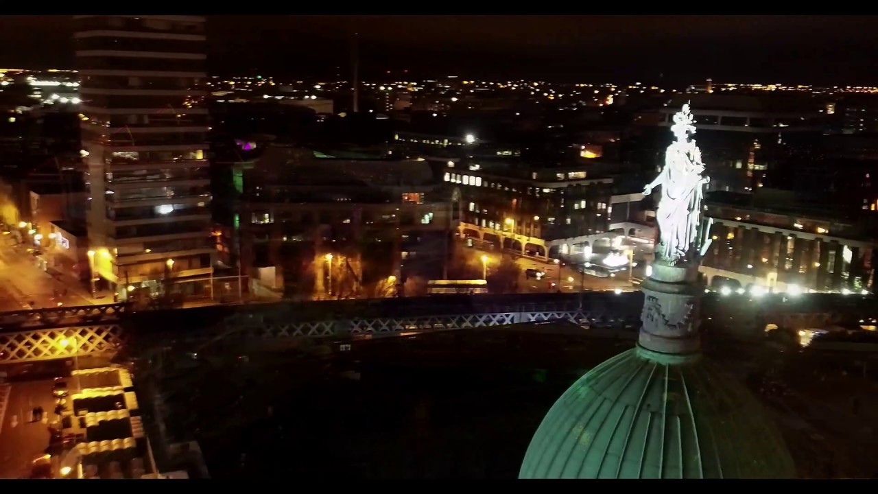 Dublin at Night in the Christmas Lights (4K Drone Video) YouTube